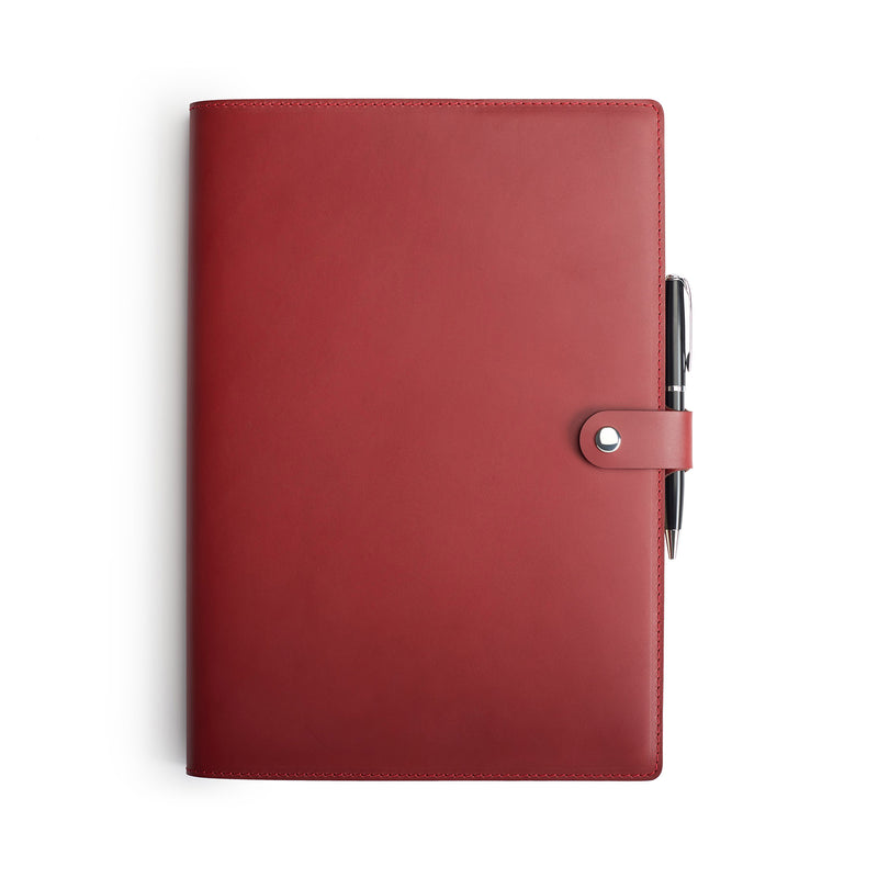 Personalized Burgundy Leather A4 Notebook