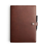 Personalised Dark Brown Leather A4 Notebook + Pen by CarveOn Ireland