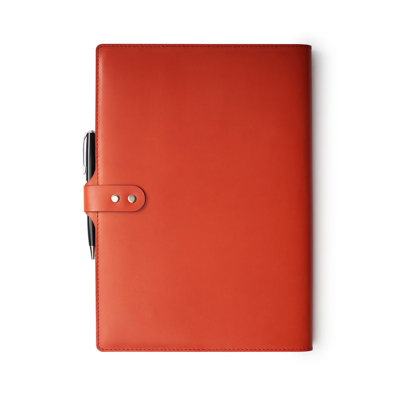 Personalized Red Leather A4 Notebook with Pen Kildare