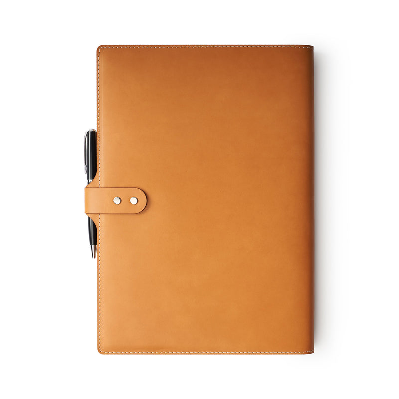 Personalised Tan Leather A4 Notebook + Pen Kildare