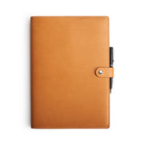 Personalized Tan Leather A4 Notebook + Pen