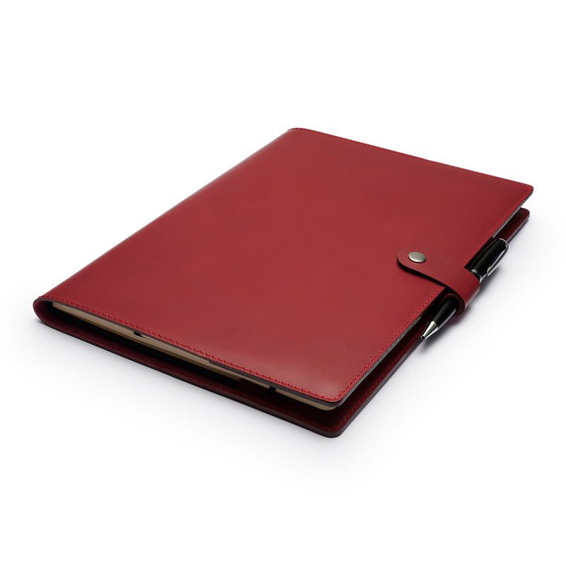 Personalised Burgundy Maroon Leather A4 Notebook