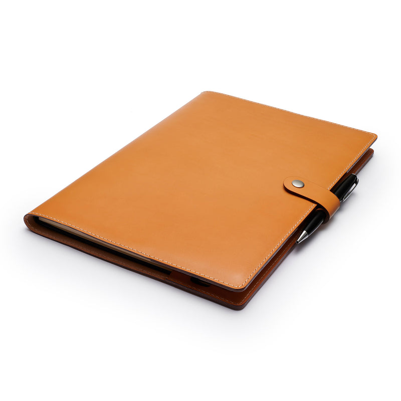 Personalised Tan Leather A4 Notebook + Pen Ireland