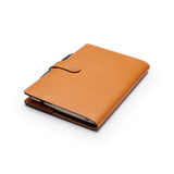 Personalized Tan Leather A5 Notebook + Pen back cover